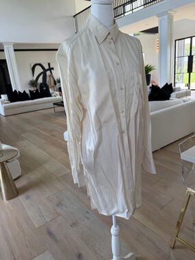 H&M Cream Button-Up Long Sleeve Blouse